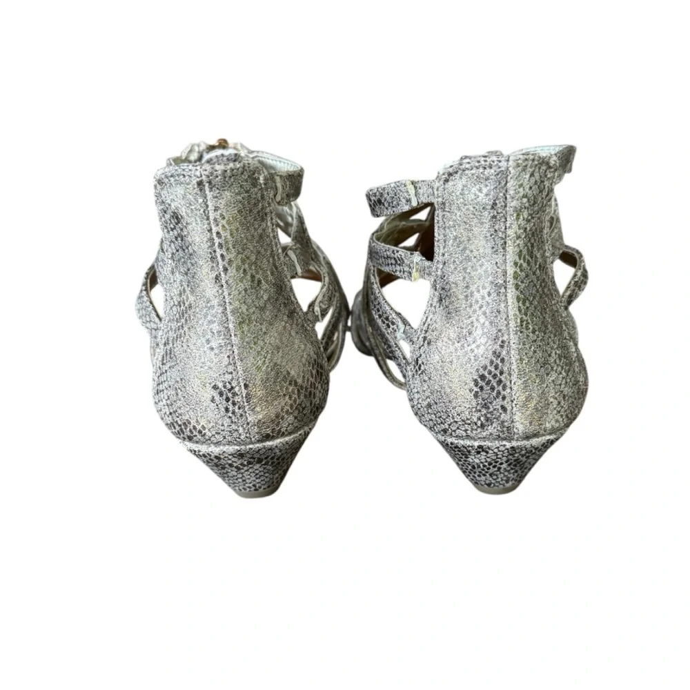 Material Girl Molive Zip Up Faux Snake Print Sandals Size 7.5